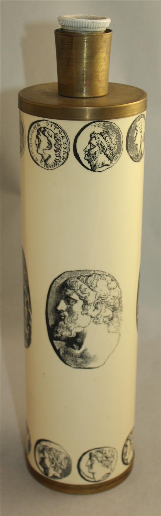 A Fornasetti type table lamp, total height 41.5cm